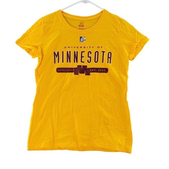 University of Minnesota Womens Yellow Short Sleeve T-shirt Sz M - Picture 1 of 6